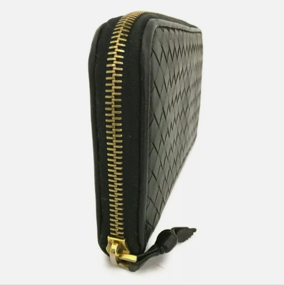 BOTTEGA VENETA INTRECCIATO LEATHER ZIP AROUND LONG WALLET/P1063 - Picture 6 of 10